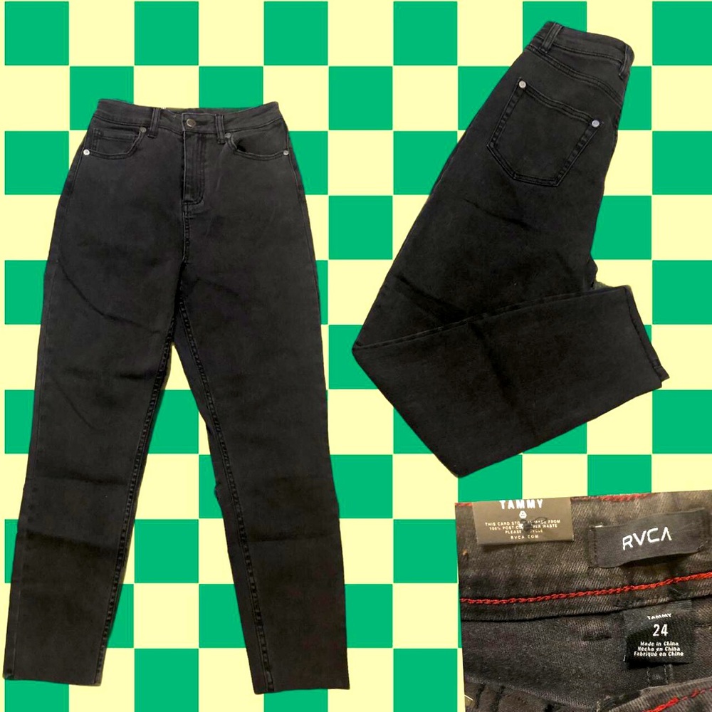 RVCA black relax fit mom jeans